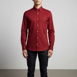 Tommy Hilfiger Youth Boys 14 Rhubarb Red Stretch Dress Shirt NWT